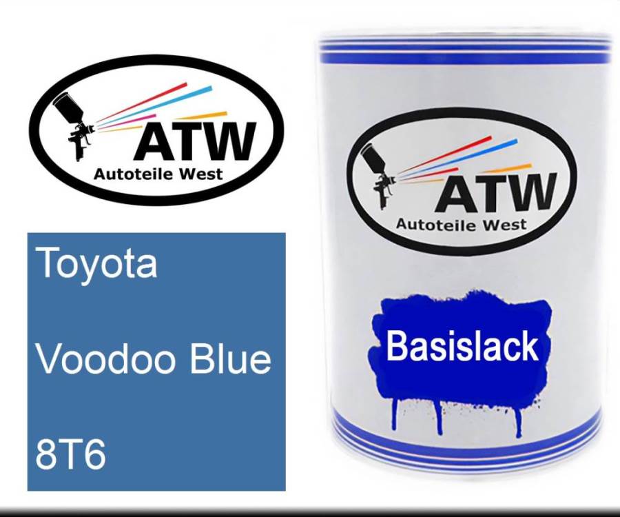 Toyota, Voodoo Blue, 8T6: 500ml Lackdose, von ATW Autoteile West.